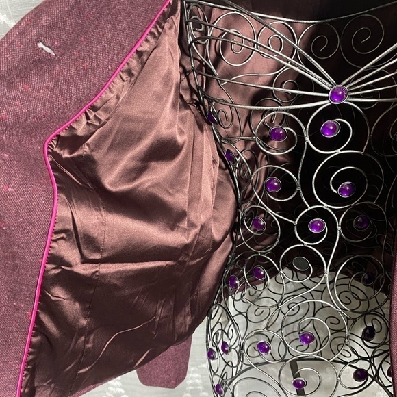 Burgundy Isaac Mizrahi jacket size 10 - Picture 14 of 16